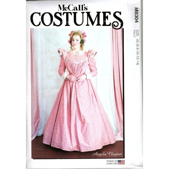 McCall's M8304 Misses 6 to 14 1890s Tea Dress and Belt Uncut Sewing Pattern - Picture 1 of 2
